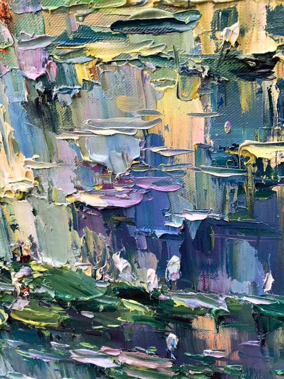 "Morning Water-Lilies"original oil painting by Artem Grunyka