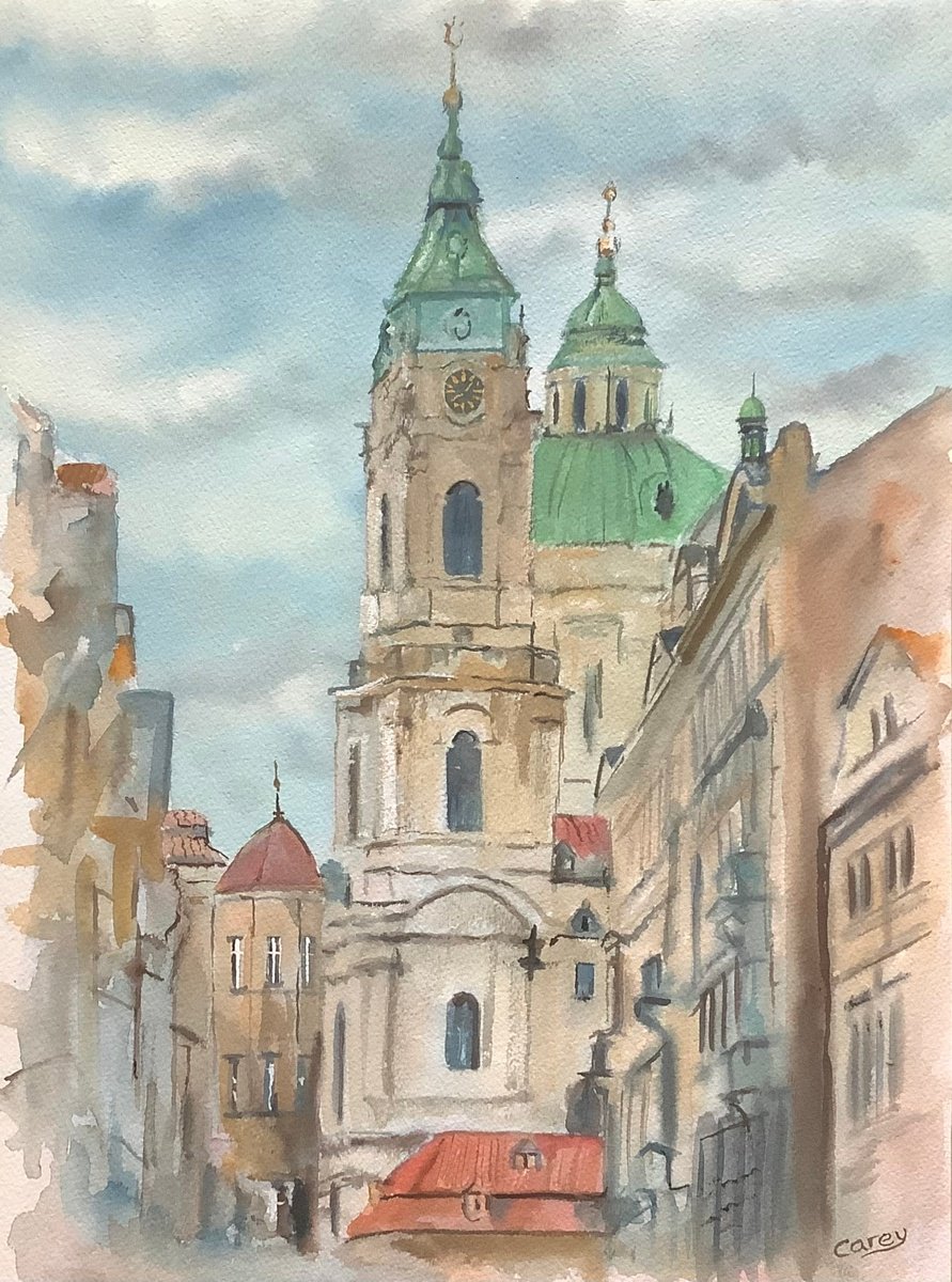 Impressionistic Cityscapes Watercolour By Darren Carey, 11 X 15, Prague, Original Artwork