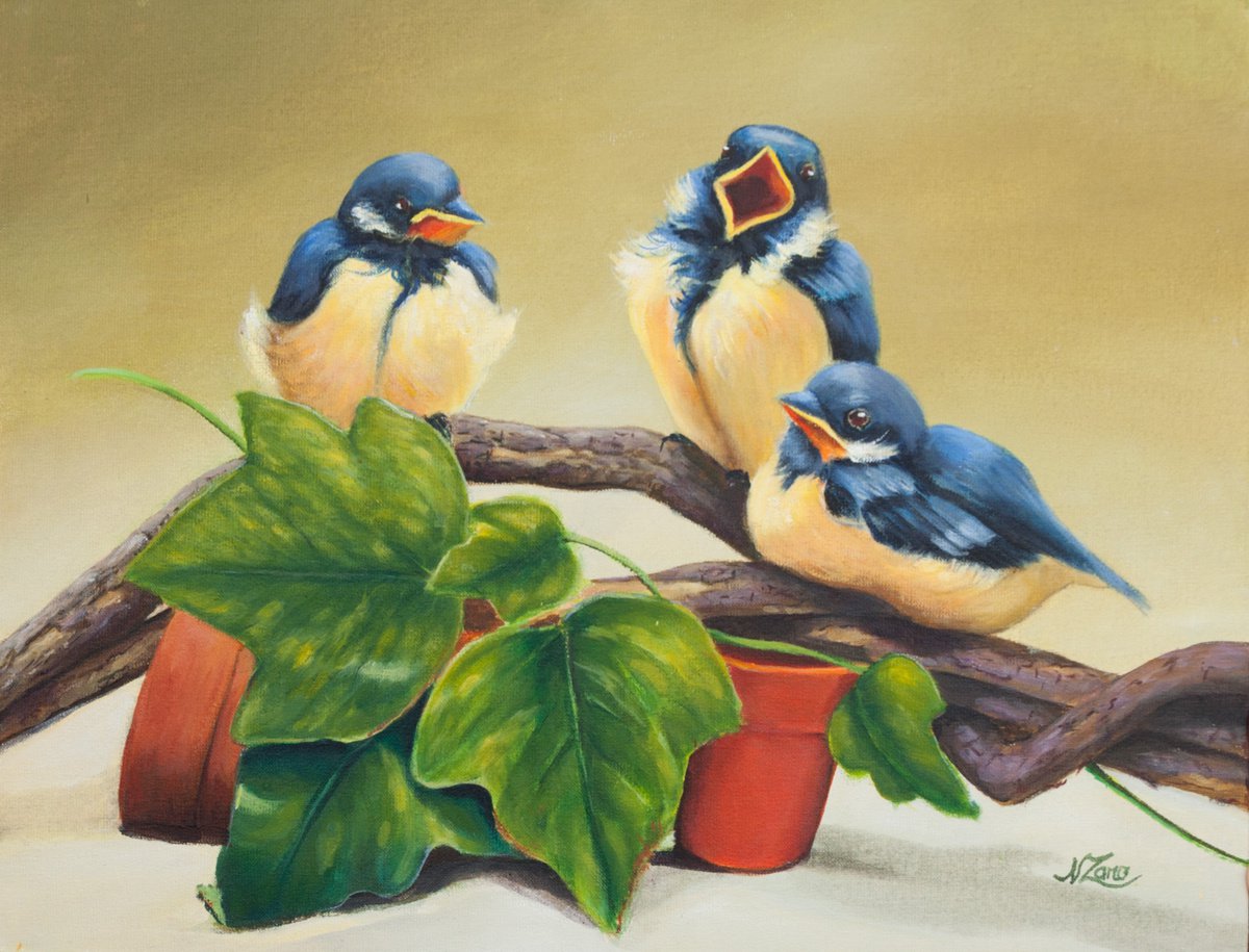 Three swallows by Norma Beatriz Zaro