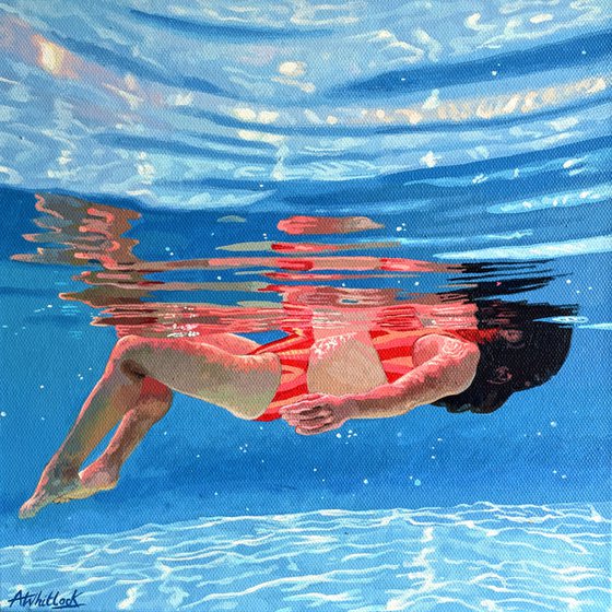 Underneath LI - Miniature swimming painting
