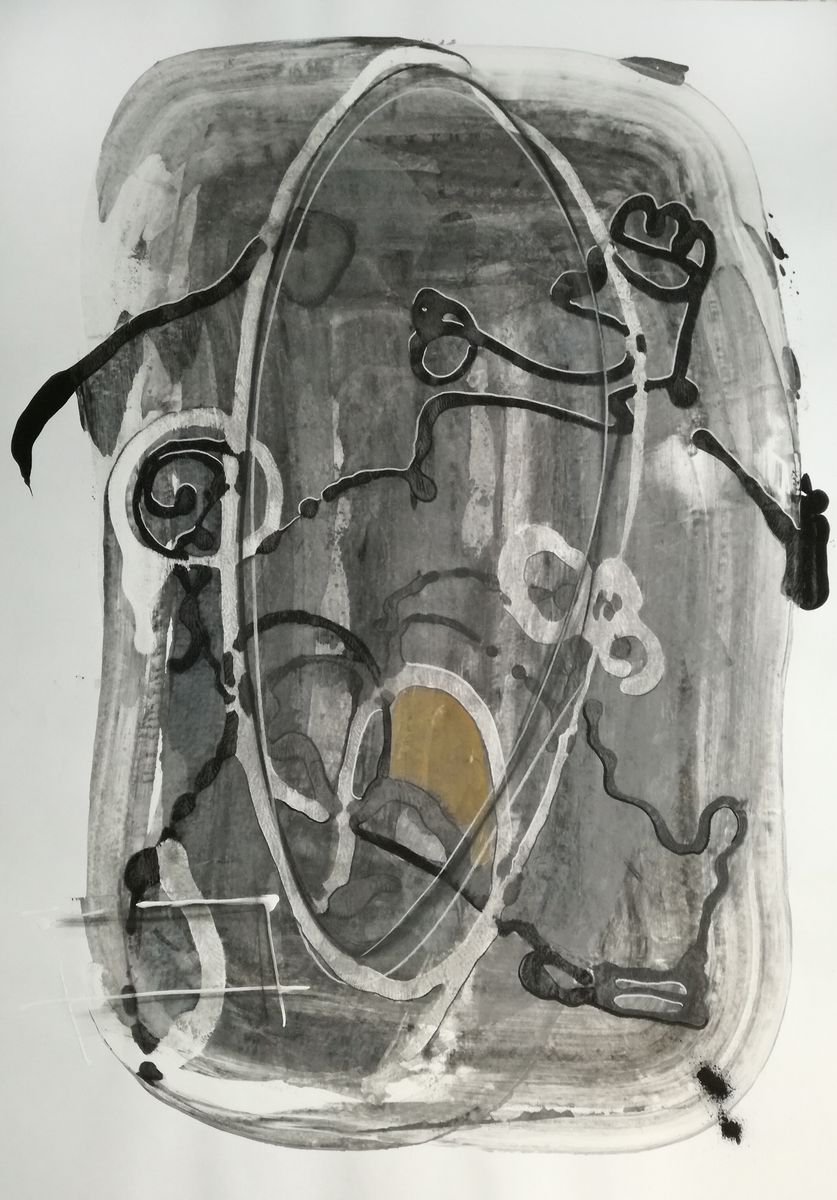 Surrealistic Animal Acrylic Painting By Stefano Mazzolini, 28 X 39", Qguovdmar, Original Artwork