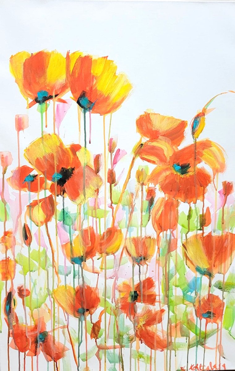 Pop goes the poppies by Leah Kohlenberg Fine Art