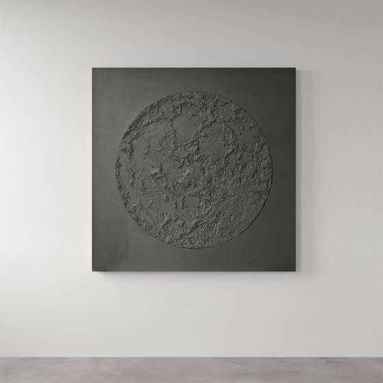 "Gray Moon" Gray moon abstract art
