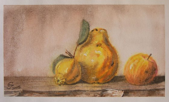 " Two quinces and apple "