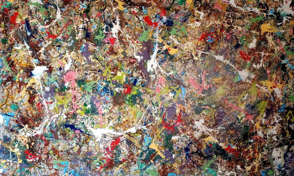 Impressionistic Landscape Acrylic Painting By Antonino Puliafico, 102 X 61, Mandorle Croccanti, Original Artwork