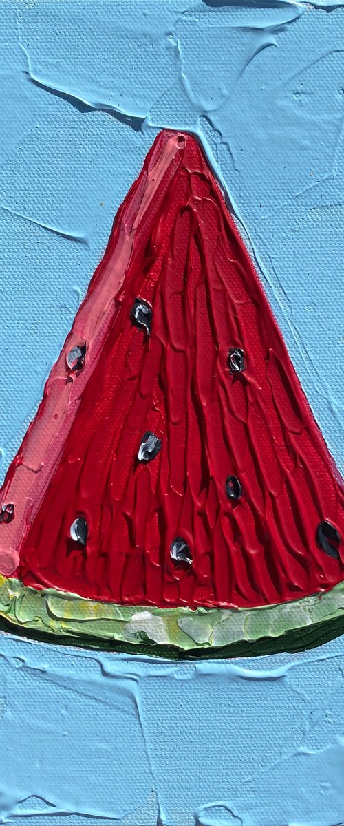 Watermelon slice (blue) by Guzaliya Xavier