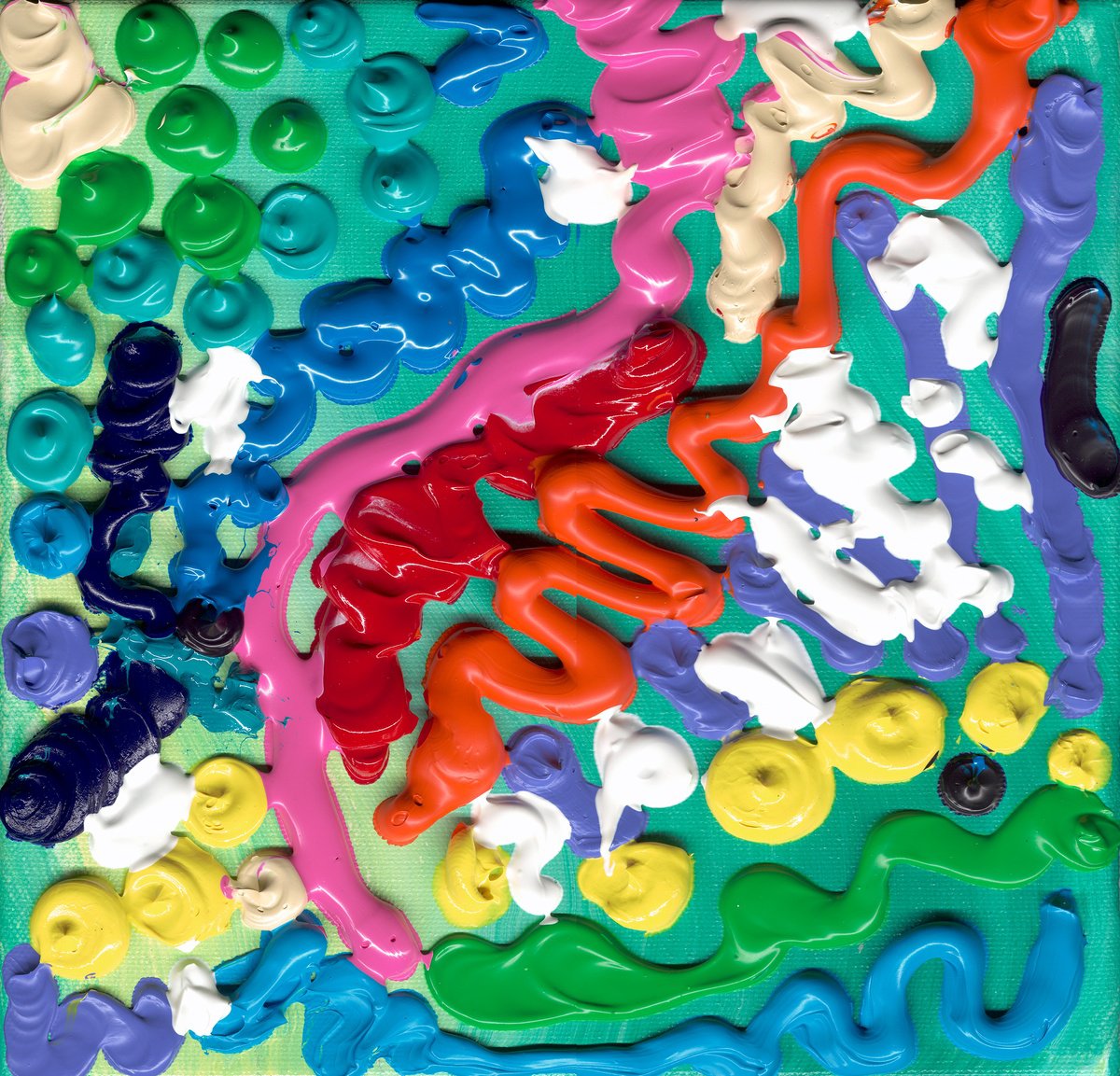 Abstract Acrylic Painting By Claire Desjardins, 9 X 9, Frosting Folly, Original Artwork