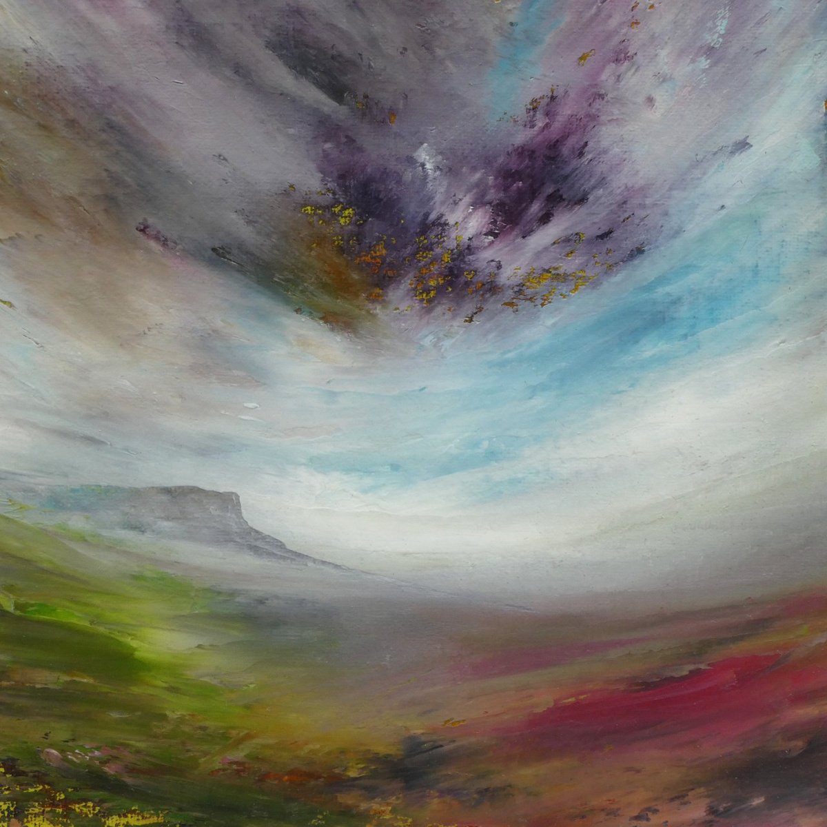 Impressionistic Landscape Oil Painting By Oconnart, 10 X 10", Stanage Edge, England, Original Artwork