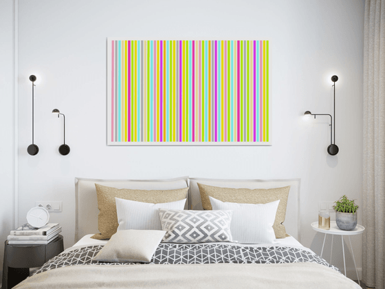 Abstraction colorful yellow pink blue stripes