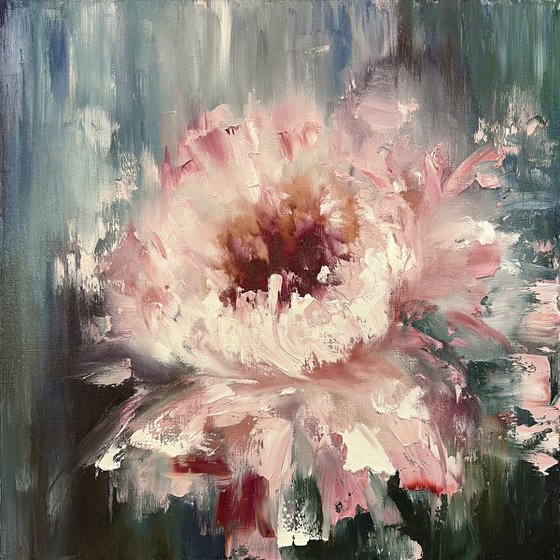 Pink abstract peony. KING OF FLOWERS.