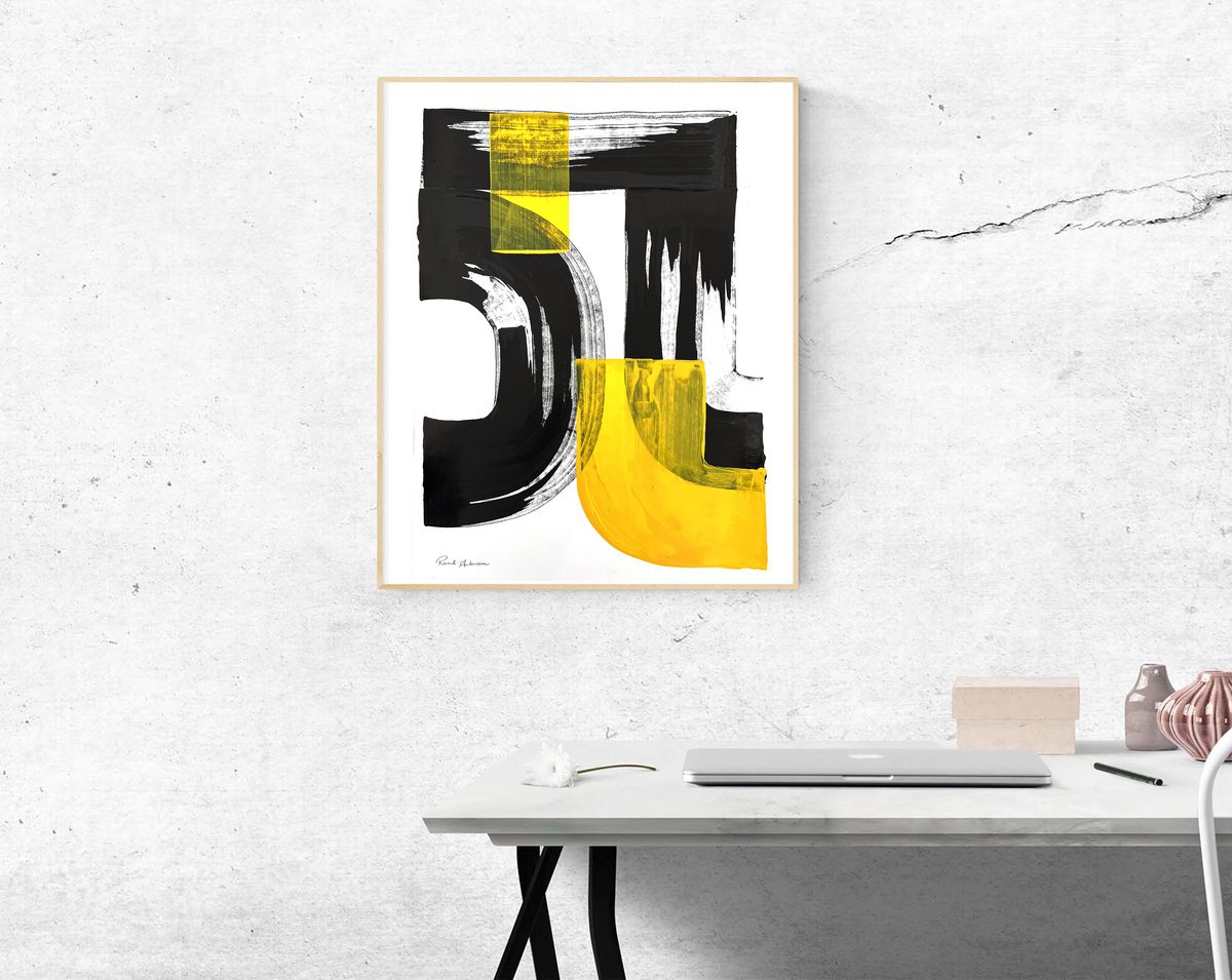 Abstract Ink Drawing By Randi Antonsen, 17 X 24", Frontpage, Original Artwork