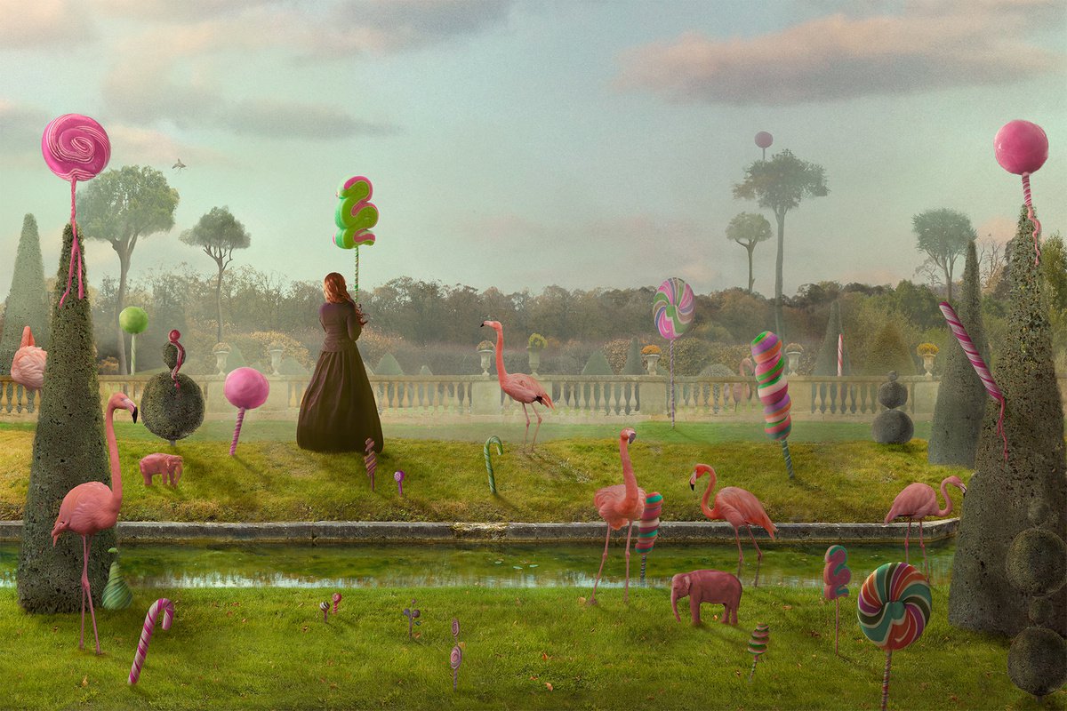 Surrealistic Animal Photograph By Nikolina Petolas, 35 X 24", Dont Think About Pink Elephant, Original Artwork