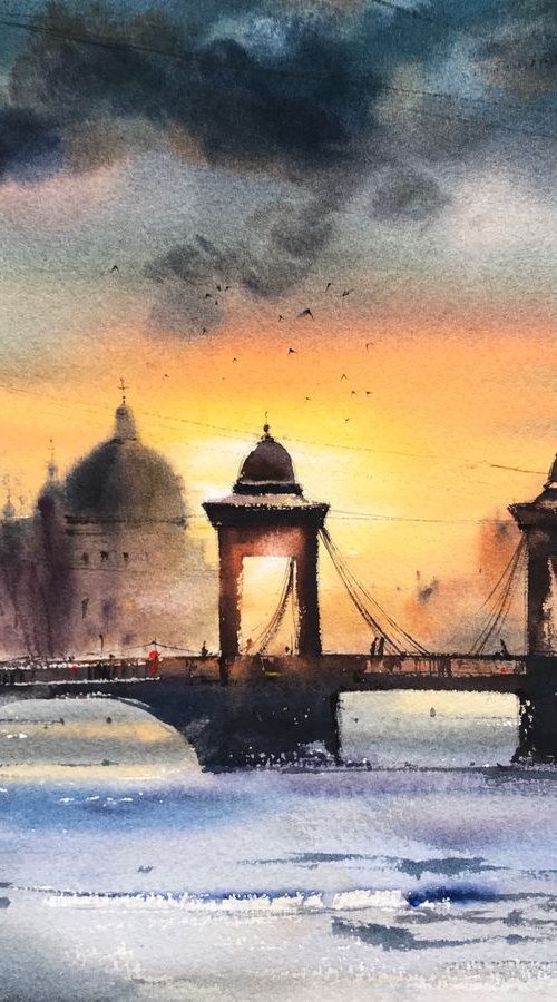 Sunset in St. Petersburg by Eugenia Gorbacheva