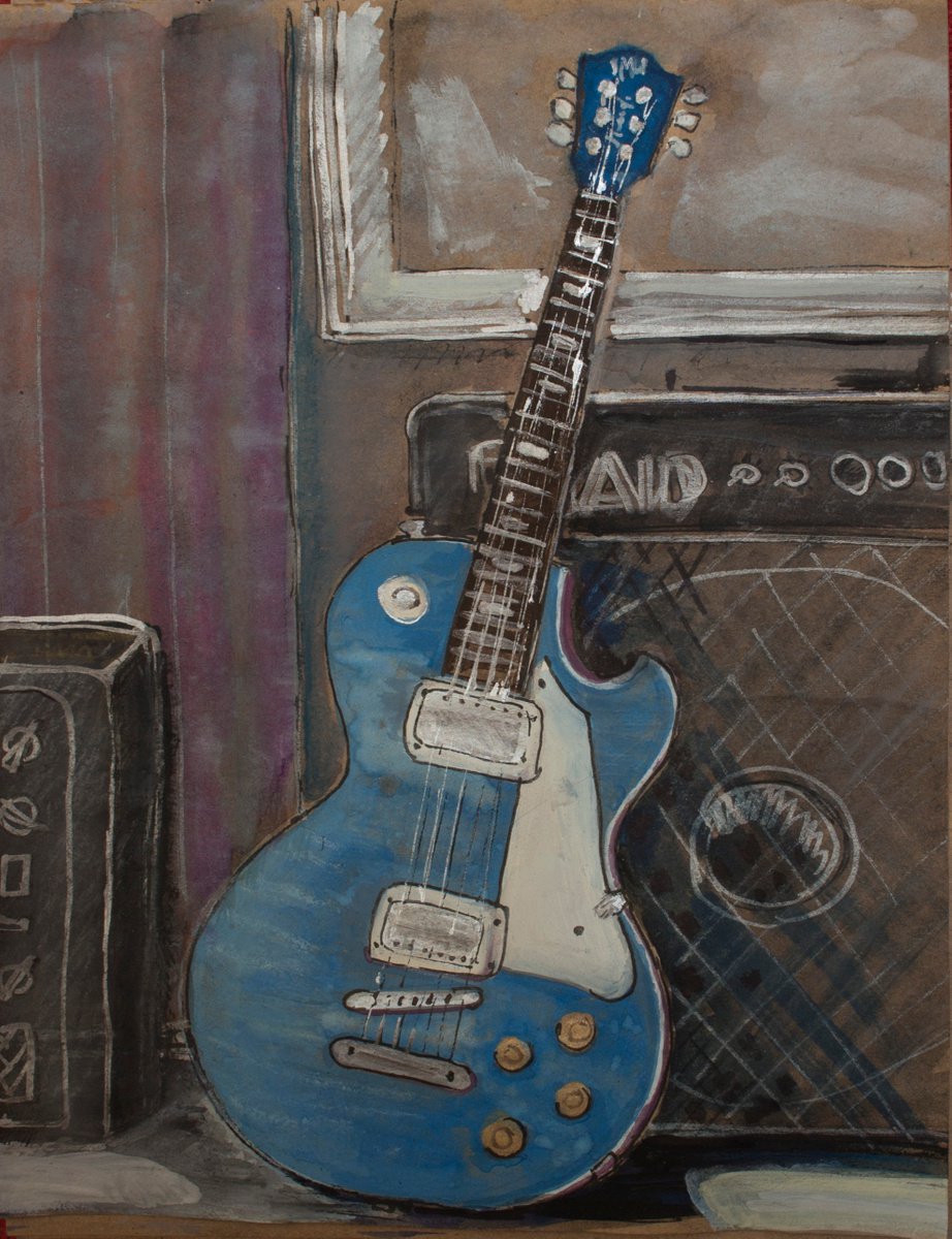 The blue Dream - The blue Les Paul Guitar by Vlada Lisowska