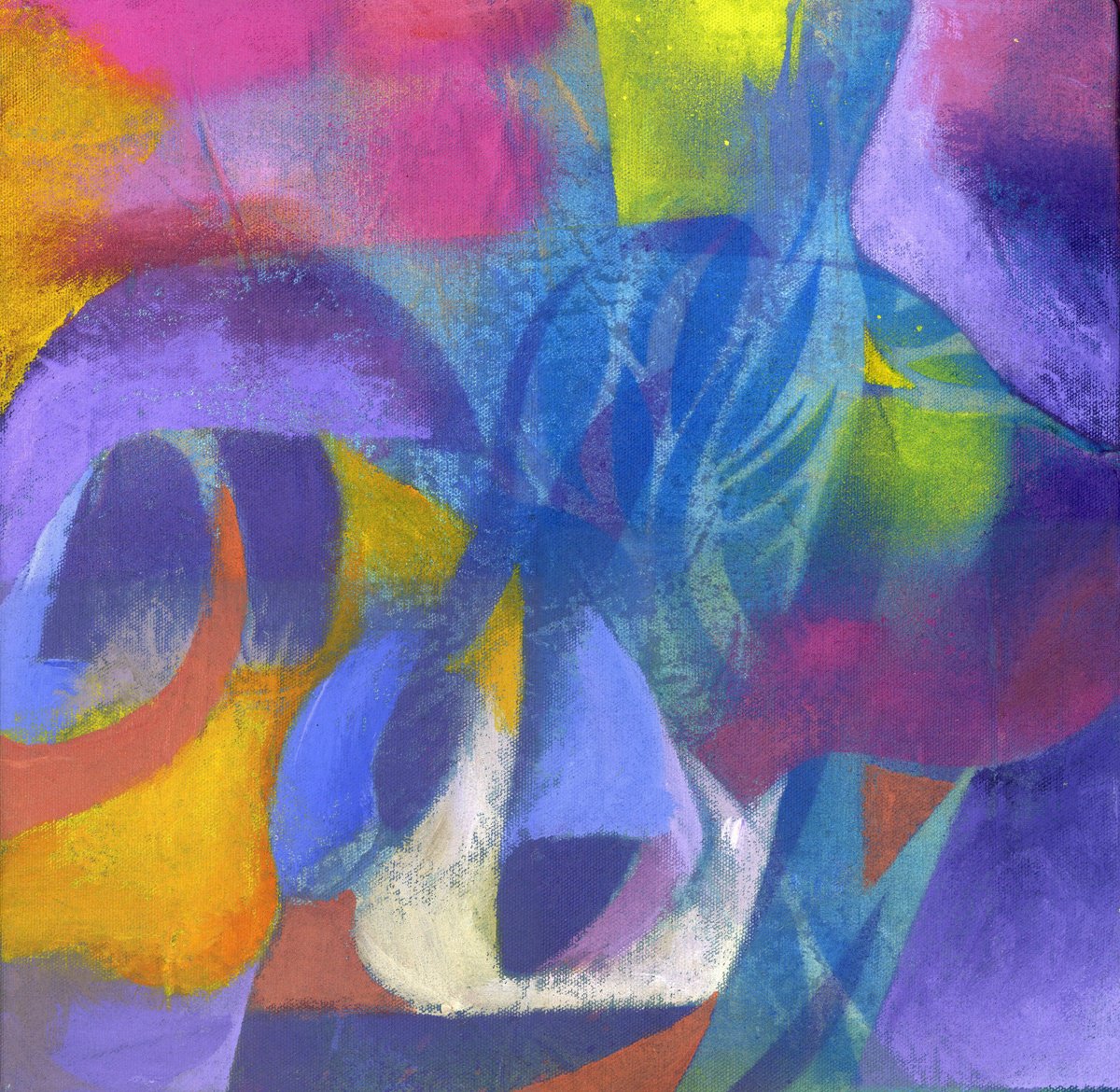 Organic Abstract Acrylic Painting By Alfred Ng, 14 X 14, Connected, Original Artwork