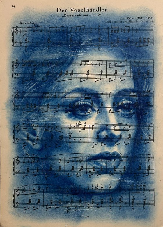 Muse №5 -Blue Female Portrait