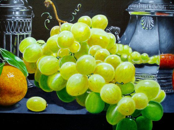 Grapes and silverware