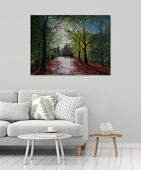 A Bridge Through Delamere Forest  92cm x 122cm