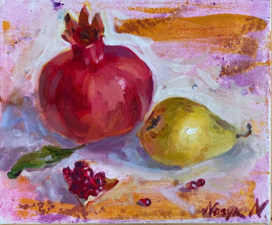 Pomegranate and pear