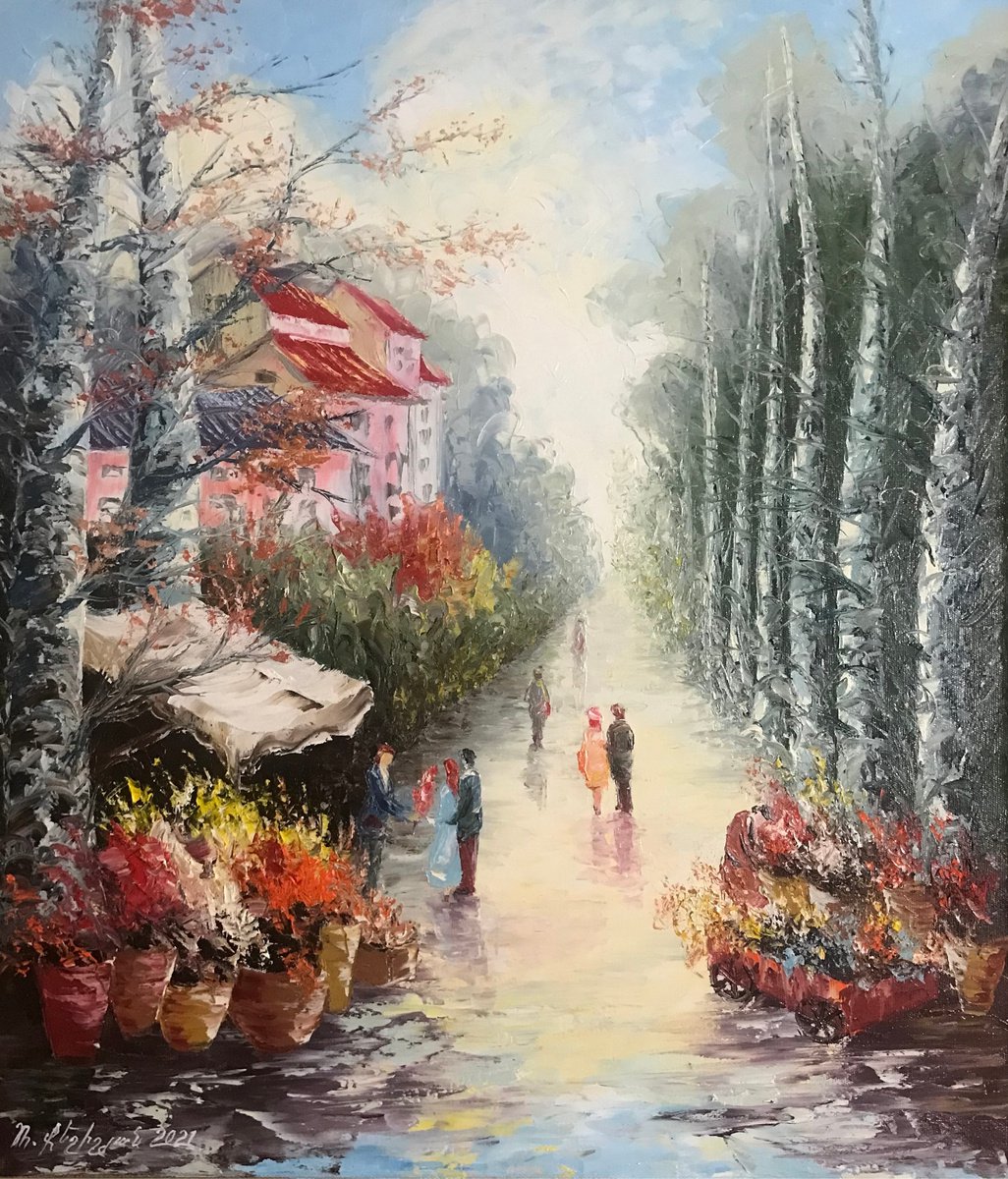 Beautiful day (60x70cm, oil painting, impressionistic, ready to hang) by Rafik Qeshishyan