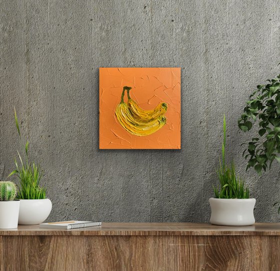 Bananas on orange