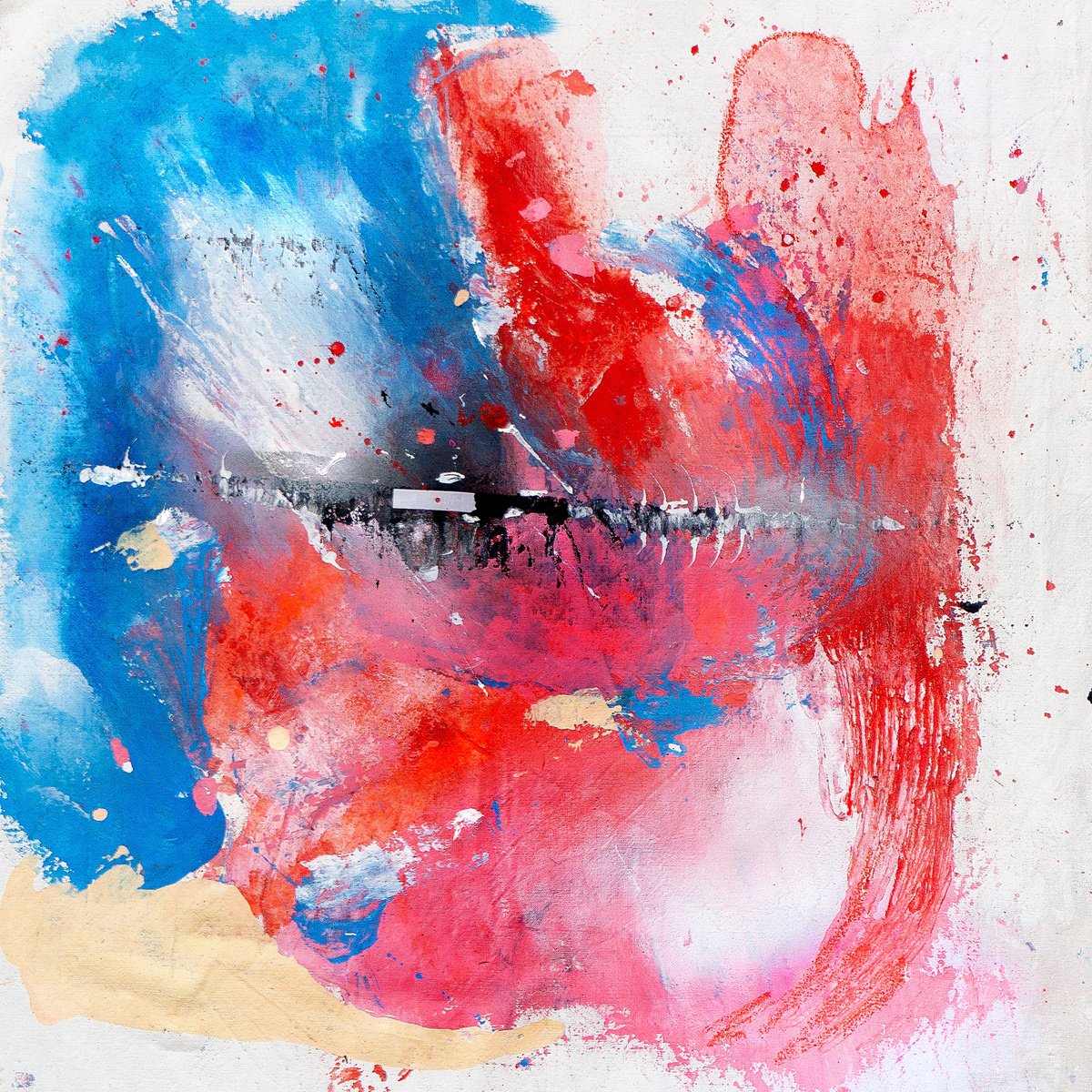 Organic Abstract Acrylic Painting By Adriano Ribeiro, 20 X 20, Ballerina, Original Artwork