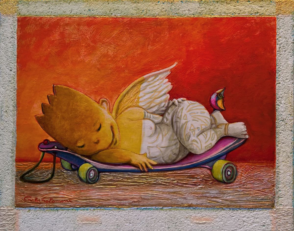 Illustrative Portrait Acrylic Painting By Carlo Salomoni, 15 X 11, The Little Prince