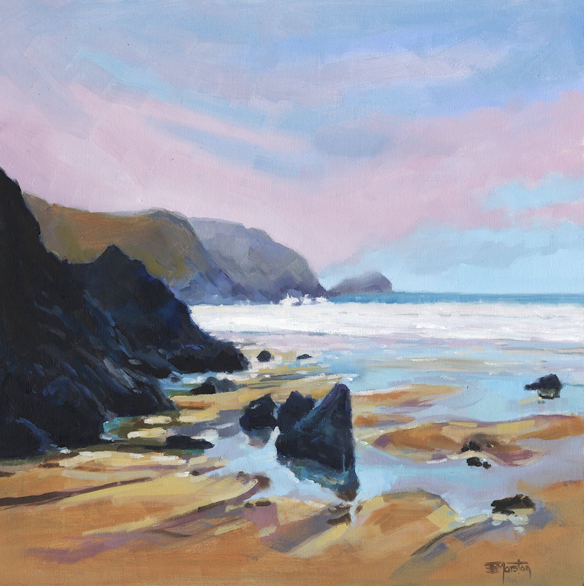 As the tide goes out seascape by Elaine Marston