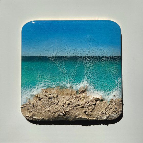 "Little wave" #16 - Miniature square painting