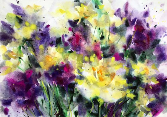 Yellow roses.  one of a kind, original watercolor