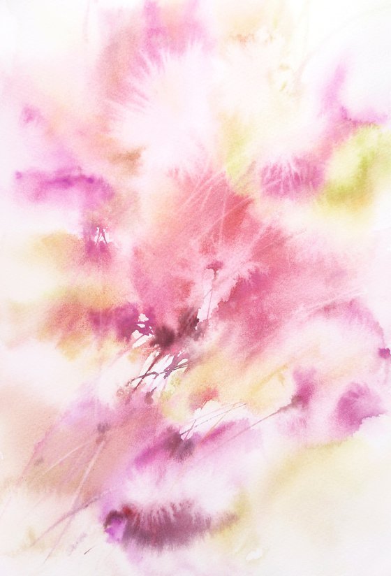 Pink flowers diptych