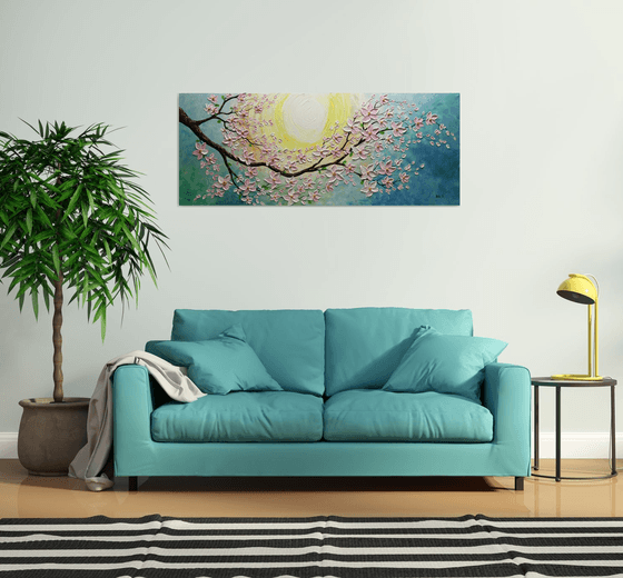 Blossom Sakura - Large Blossom Tree Painting, Original Impasto Sakura Painting