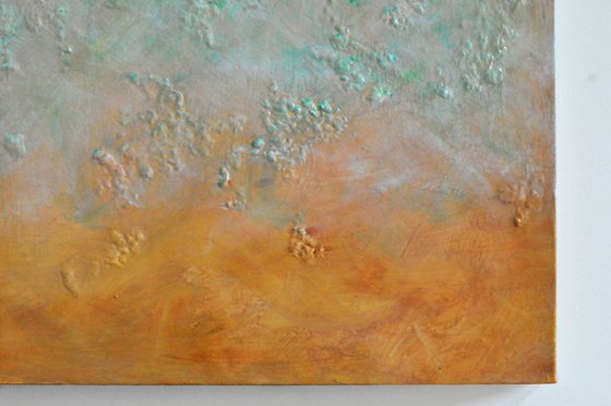 Abstract Original Painting with Gold Paint 60×120 cm