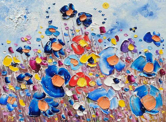 "Abstract Meadow Flowers in Love"