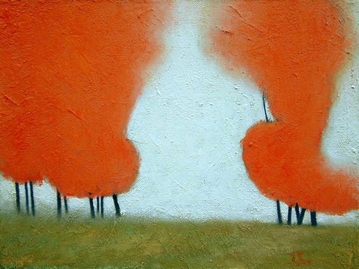 Landscape Oil Painting By Zhi Li, 16 X 12", Landscape 08, Original Artwork