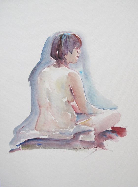 seated female nude