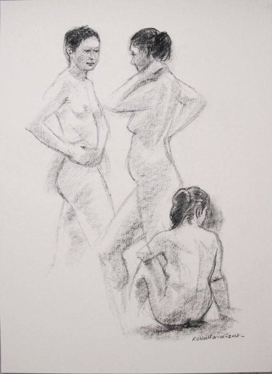 female nude 3 poses