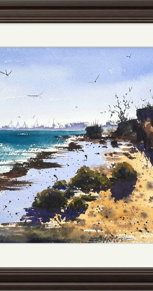 Port of Odesa on the horizon by Yuliia Sharapova