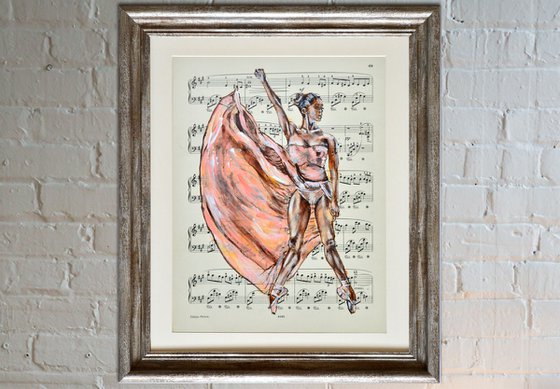 Ballerina LI- Vintage Music Page, GIFT idea