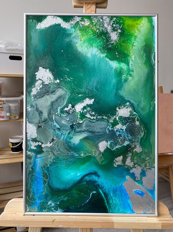 Emerald Ocean – Green Abstract