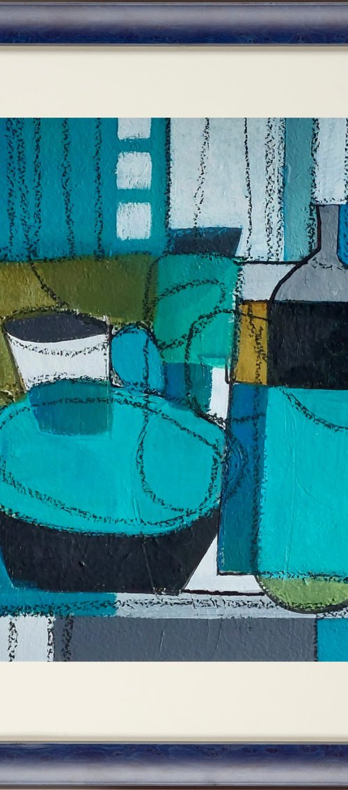 Blue Abstract Still Life by Jan Rippingham