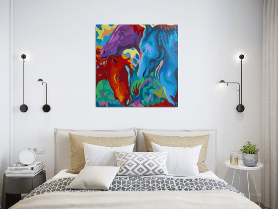 COMPOSITION: THREE HORSES