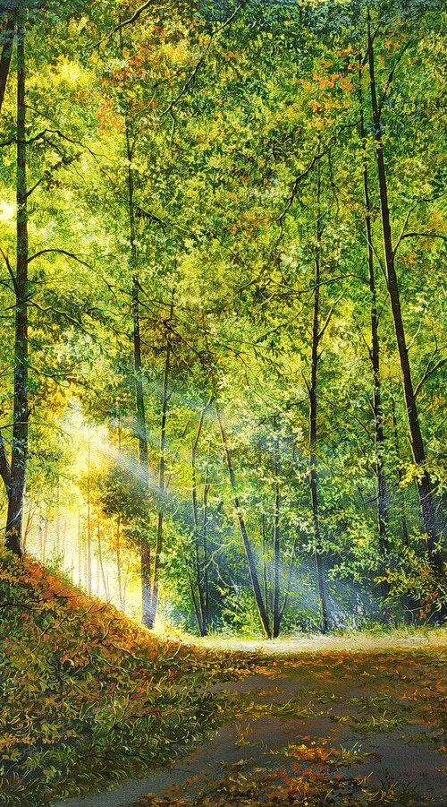 Spring forest  (60x80cm, oil painting, ready to hang) by Sergei Miqaielyan