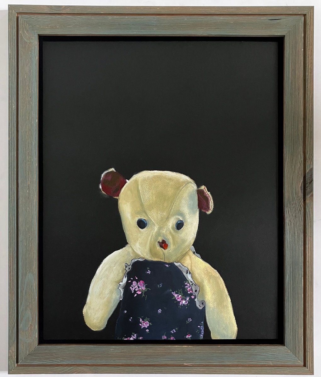 Illustrative Pastel Drawing , Flora Bear By Kristine Facchetti, 19 X 23, Artwork For Sale On Artfinder