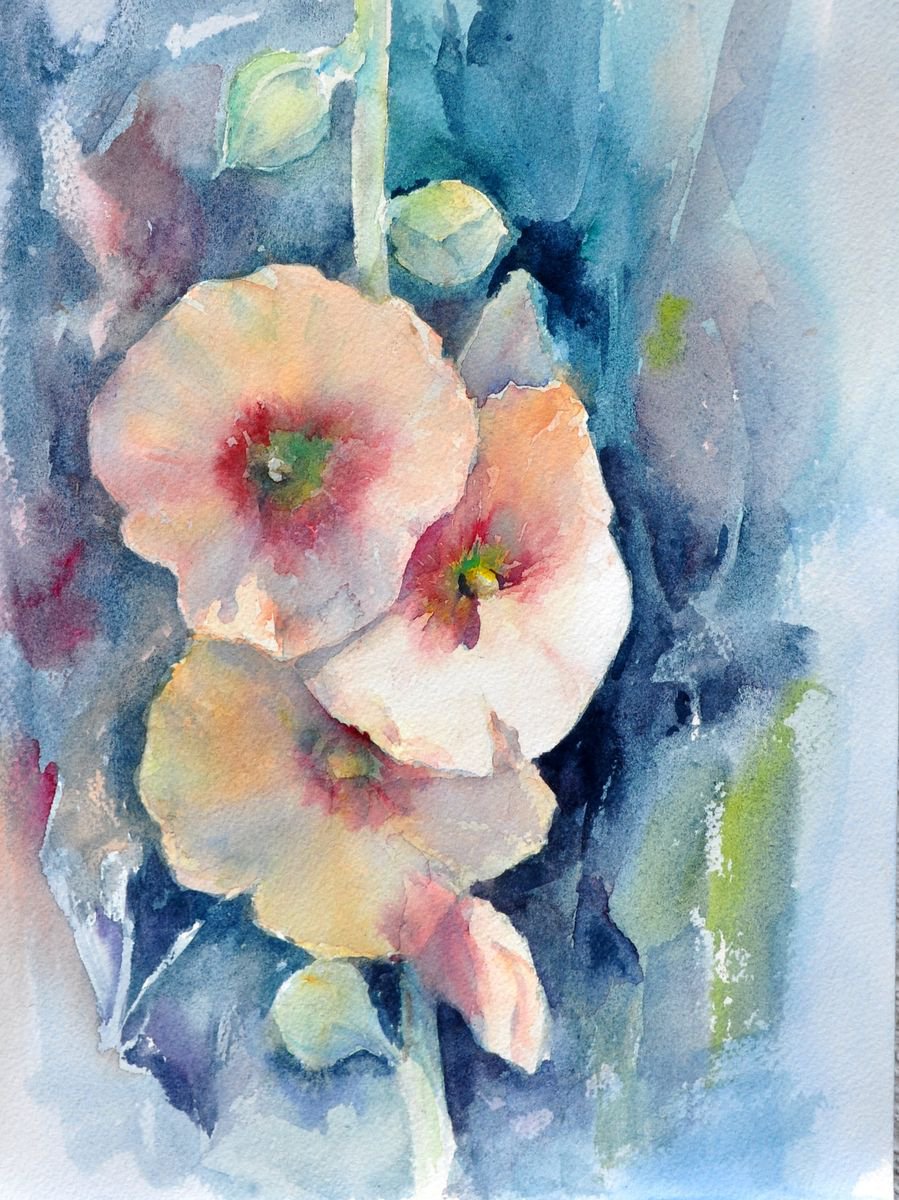 MELLOW original watercolor 24X30 by Beata van Wijngaarden