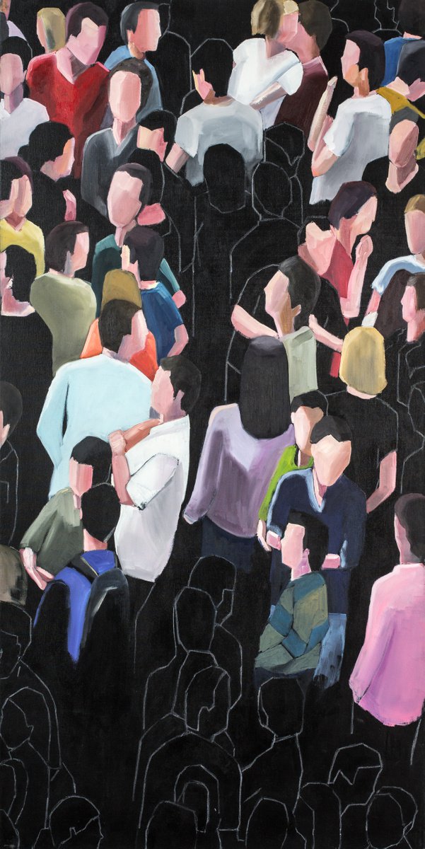 Impressionistic Portrait Oil Painting By Martta Garcia, 30 X 59", Invisible Iv, Original Artwork