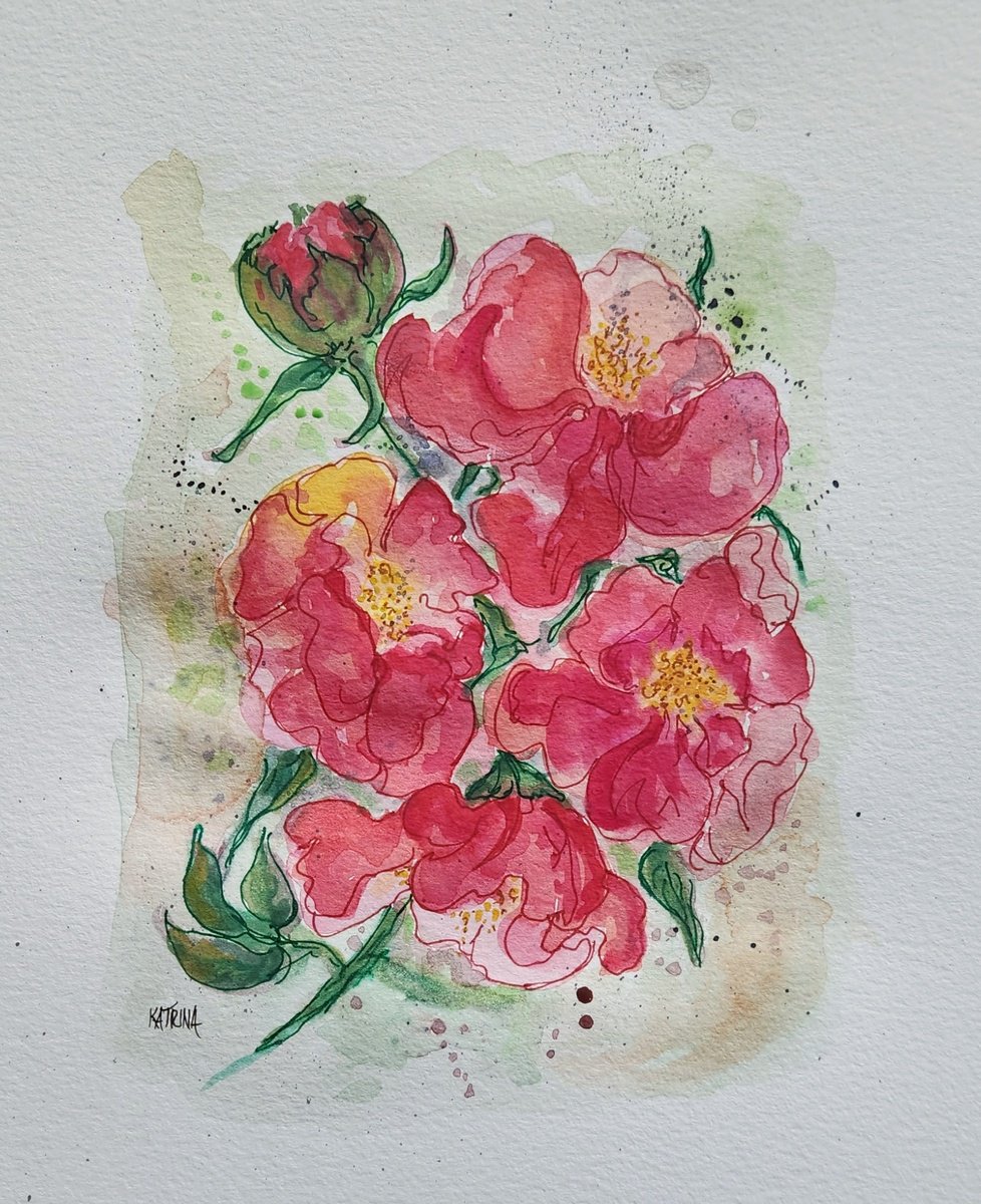 Impressionistic Botanical Watercolour By Katrina Case, 9 X 12", Petals Of Becoming, Original Artwork