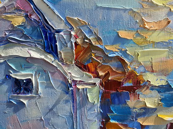 Santorini Sunset Greece landscape painting