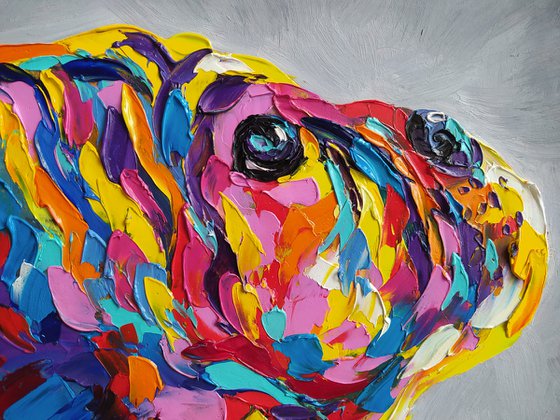 Bulldog - dog, animals, oil painting, French Bulldog oil painting, pet, pet oil painting, gift, animals art, bulldog