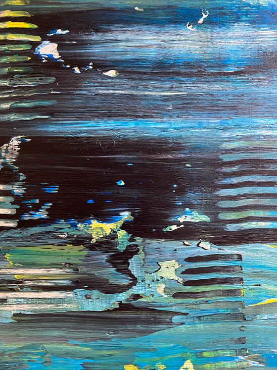 "That Will Leave A Mark" - FREE USA SHIPPING - Original PMS Abstract Acrylic Painting On Reclaimed Wood - 48" x 20"